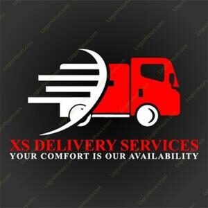 XS Delivery Services logo with a red delivery truck for a moving and delivery company