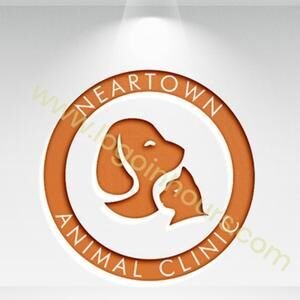 Orange Neartown Animal Clinic logo with a dog and cat silhouette
