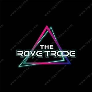 The Rave Trade neon triangle logo for an events and entertainment brand
